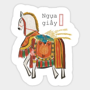 Paper horse - Vietnamese culture Sticker